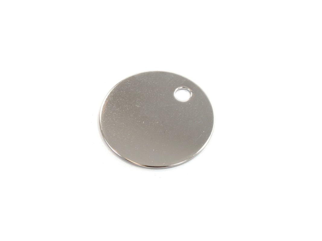 Rounded metal tag ø30 mm